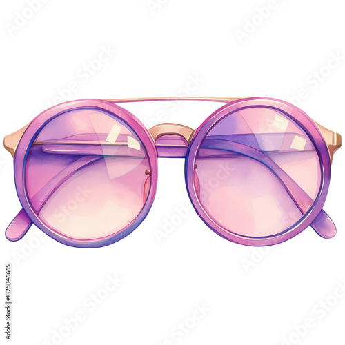 Stylish round sunglasses with gradient purple lenses and a sleek metallic frame.