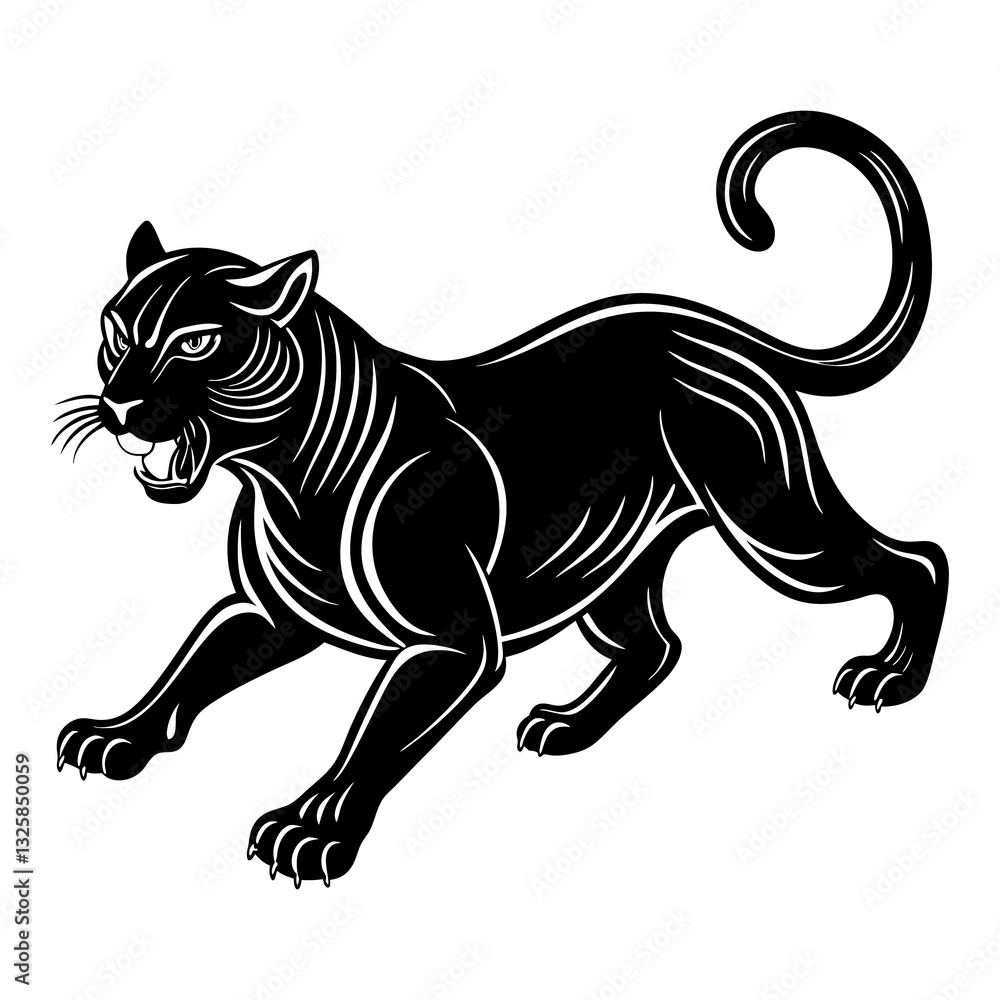 Obraz premium a panther silhouette vector design