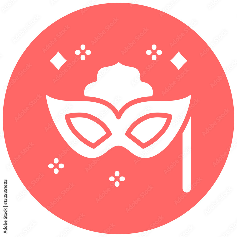 Vector Design New Year Mask Icon Style Vector Design New Year Mask Icon Style