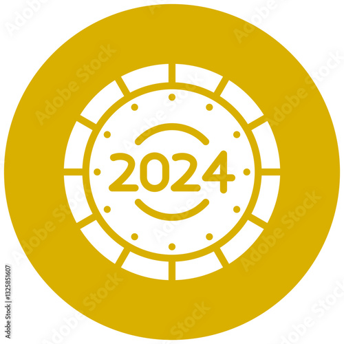 Vector Design New Year Clock Icon Style