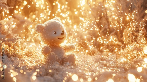 Wallpaper Mural Happy teddy bear in a magical winter wonderland. Torontodigital.ca