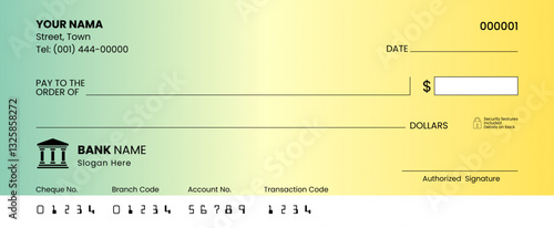Professional Blank Check Template – Editable Bank Cheque Vector Design