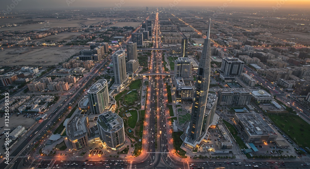 Naklejka premium Digital City in Riyadh, Saudi Arabia, Architectural and Business Hub