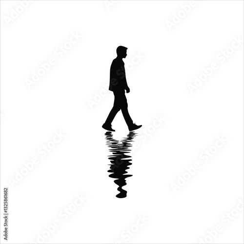 Vector logo walking cycle, stick figure animation, human motion stages, vector walking sequence, walking stickman line art illustration