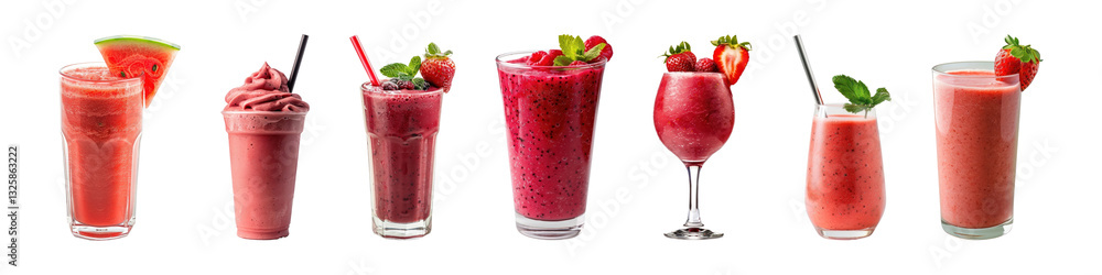 PNG Colorful refreshing fruit smoothies, element set on transparent background PNG Colorful refreshing fruit smoothies, element set on transparent background