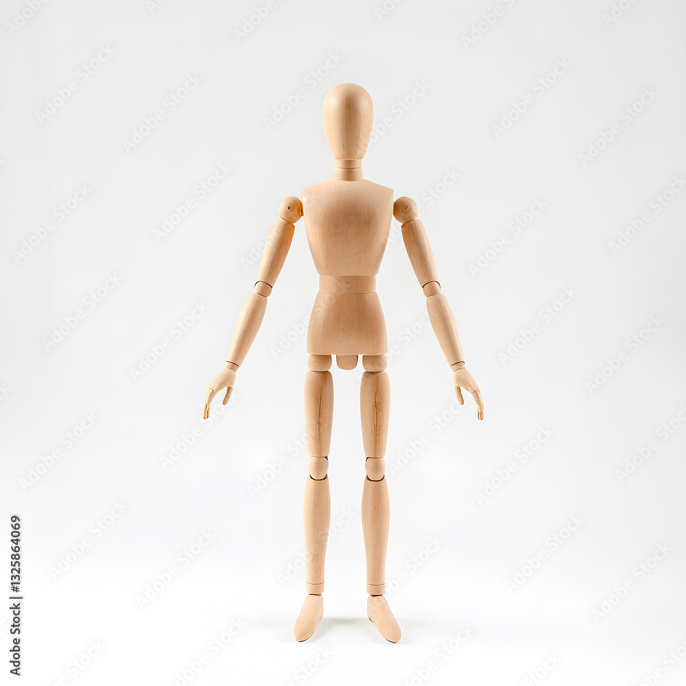 Wooden mannequin isolated on white background Wooden mannequin isolated on white background
