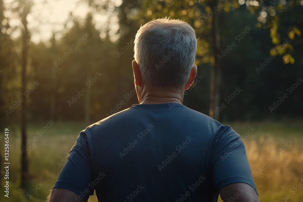 Obraz premium Senior Woman Man Couple Friends Enjoying Outdoor Exercise in Nature for Active and Healthy Retirement Lifestyle, Generative AI