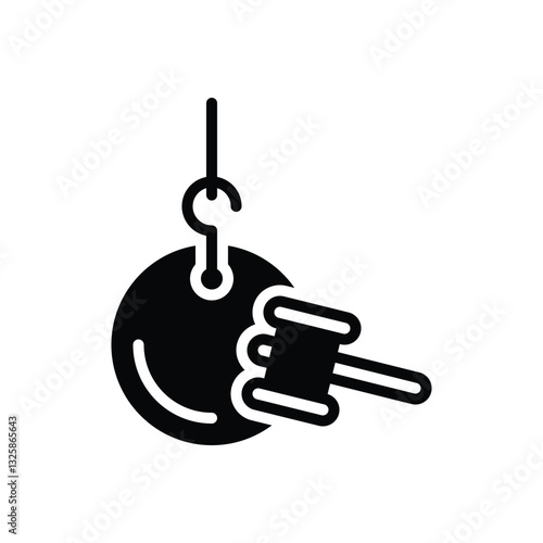 Black solid icon for school bell