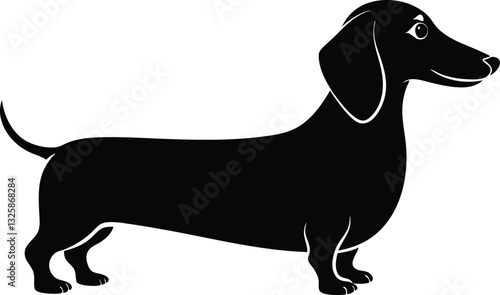 Dachshund dog silhouette vector