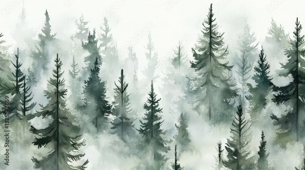 Obraz premium Immerse yourself in the serene beauty of this pine forest pattern.