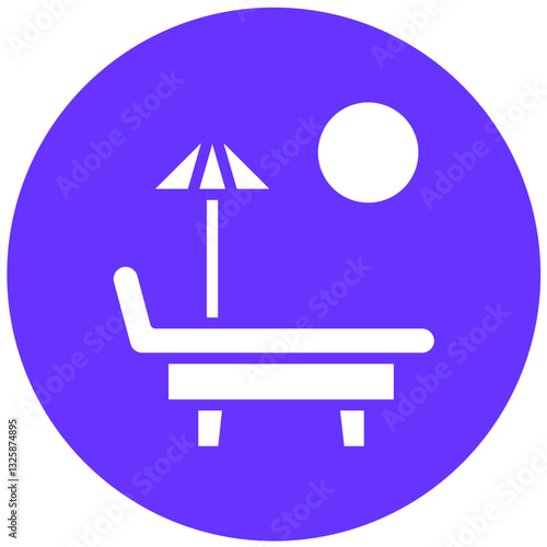 Vector Design Sun Bed Icon Style