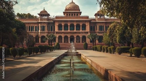 A historic colonial government building in New Delhi.