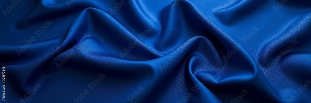 Obraz premium Elegant navy blue textile with room for wording, mockup, blank space