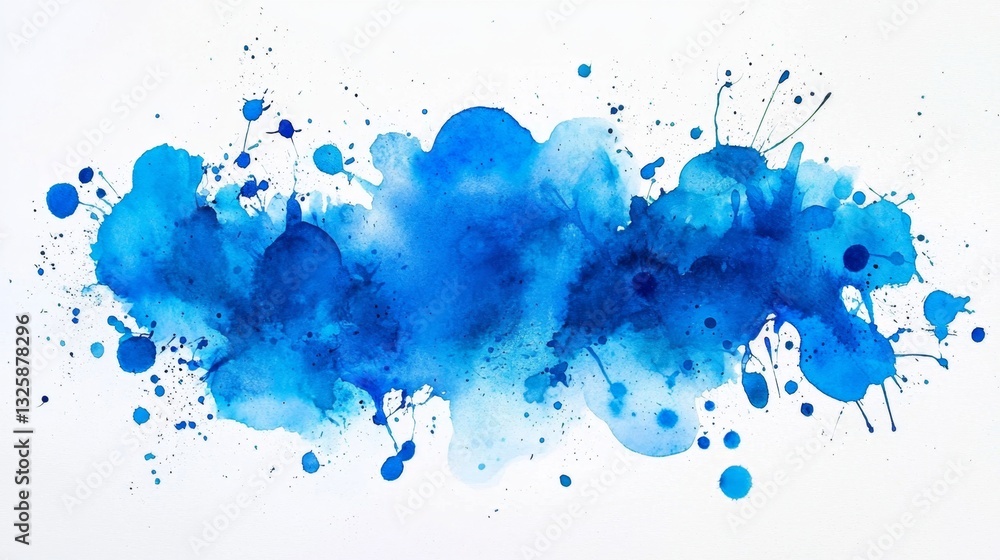Obraz premium A stunning blue watercolor blob captivates the eye.