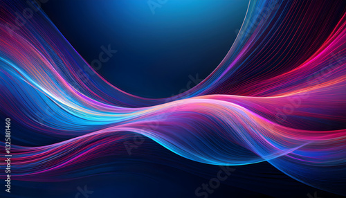 Wallpaper Mural Dynamic abstract light trails in neon pink and blue hues. Abstract background of modern tech gradient waves in blue and pink hues technology modern abstract background waves. Torontodigital.ca