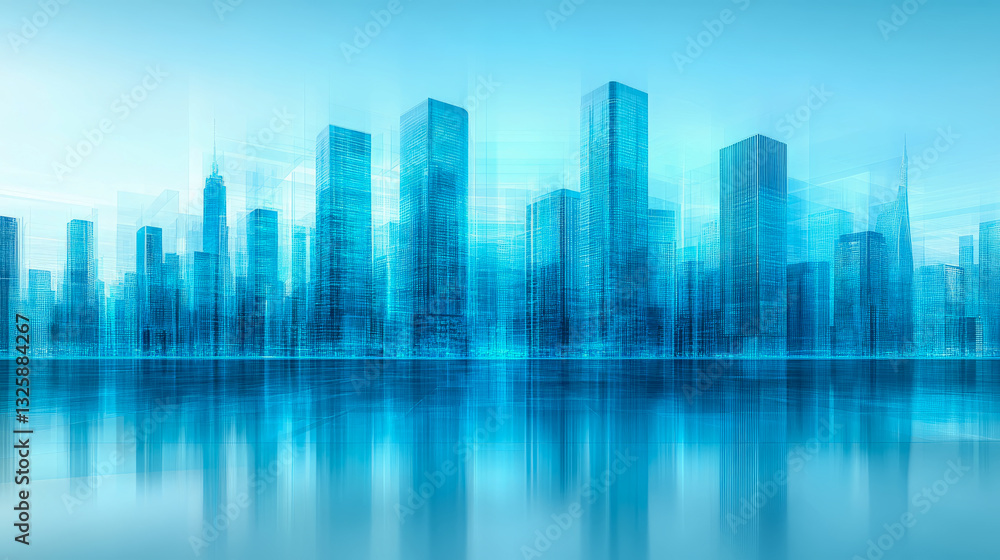 Concept: futuristic metropolis blueprint, design for a presentation about architecture innovation Concept: futuristic metropolis blueprint, design for a presentation about architecture innovation