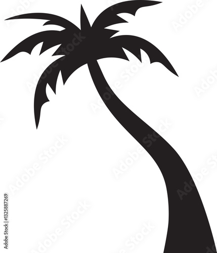 Silhouette of a Palm Tree, Coconut Tree Icon
