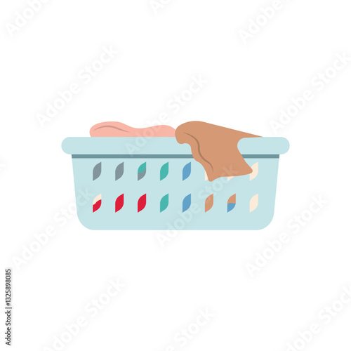 Blue laundry basket icon