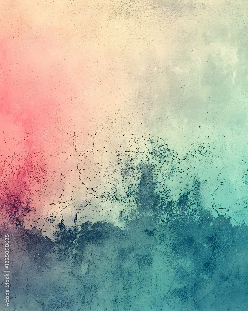 Abstract Textured Background: A Pastel Pink to Teal Gradient Shows a Cracked and Weathered Surface with a Distressed Effect, Ideal for Digital Designs. Abstract Textured Background: A Pastel Pink to Teal Gradient Shows a Cracked and Weathered Surface with a Distressed Effect, Ideal for Digital Designs.