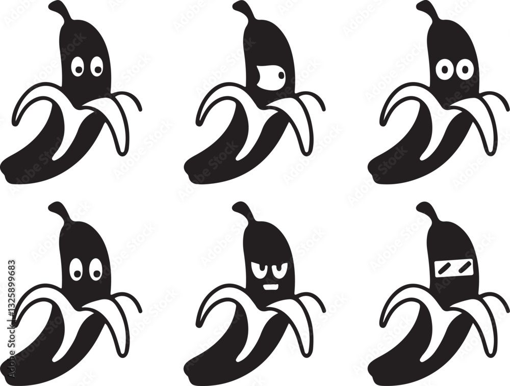 Obraz premium Banana icon silhouette