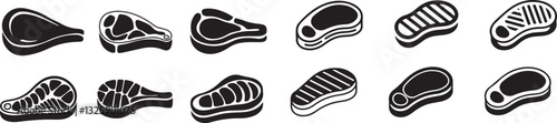 Steak icon silhouette