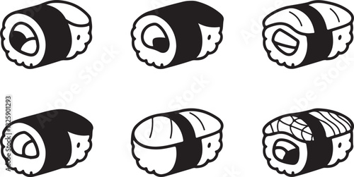 Sushi Roll icon silhouette