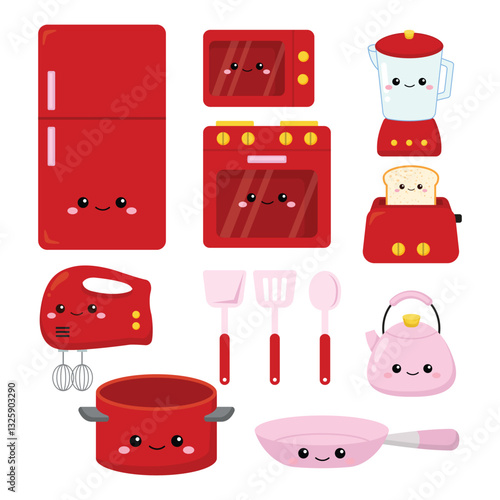 Cute kitchen appliance clip art collection