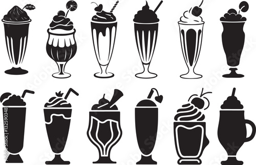 Milkshake icon silhouette