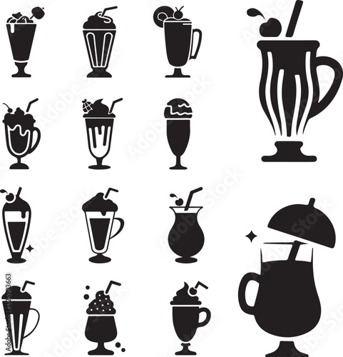 Wallpaper Mural Milkshake icon silhouette Torontodigital.ca