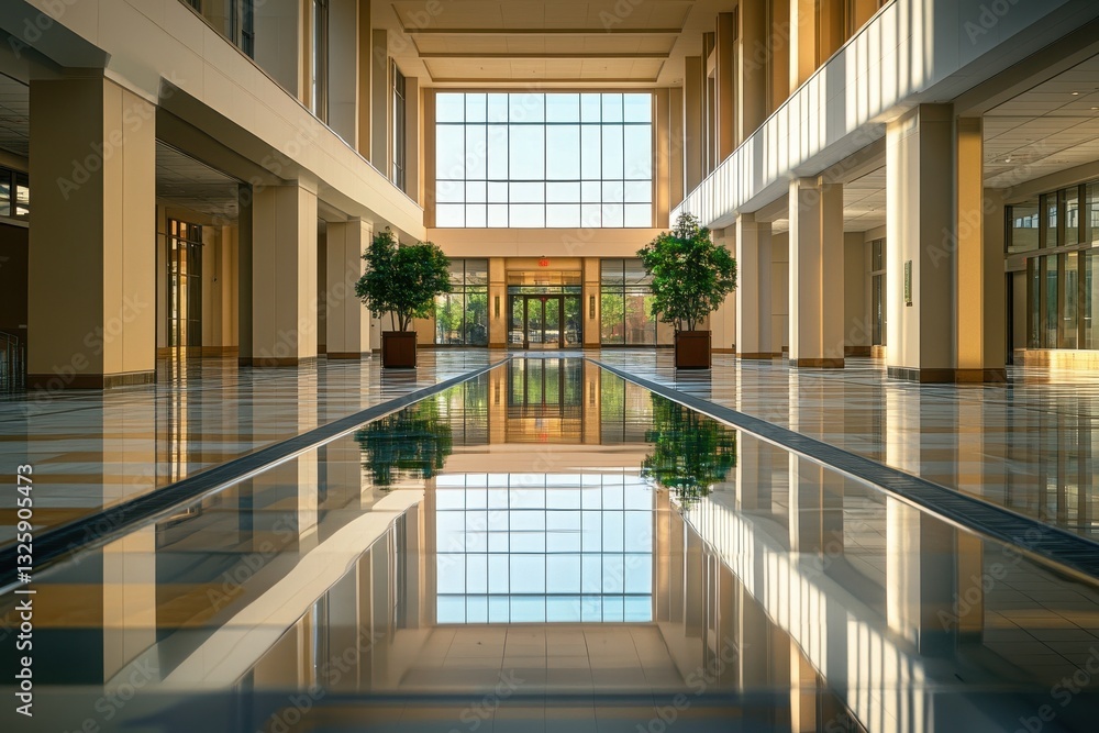 Obraz premium A clean and minimalist design of a modern workspace with natural light and simple decor.