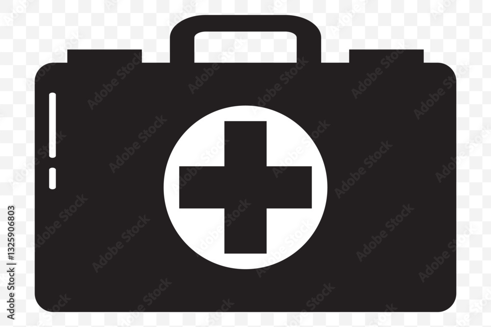 Fototapeta premium First Aid Icon Flat simple outline set. Black icon of a medical cross. EPS 10.
