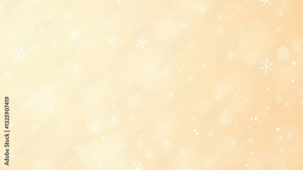 Delicate snowflakes gently falling on a warm beige background, beige, soft Delicate snowflakes gently falling on a warm beige background, beige, soft