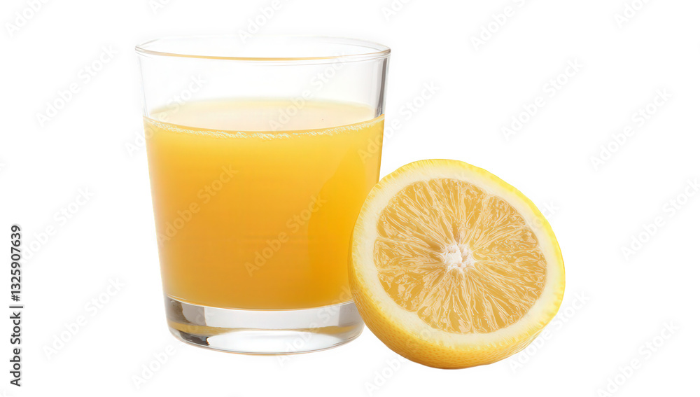 a glass of fresh lemon juice sits beside a halved lemon showcasing the vibrant yellow color and refreshing nature of the drink ideal for hydration and a burst of flavor a glass of fresh lemon juice sits beside a halved lemon showcasing the vibrant yellow color and refreshing nature of the drink ideal for hydration and a burst of flavor