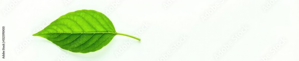 Single leaf with intricate veins isolated on white background, green leaf, greenery Single leaf with intricate veins isolated on white background, green leaf, greenery