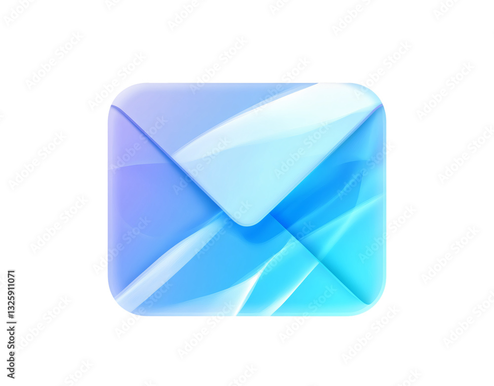 icon of a casual blue envelope, on a transparent background icon of a casual blue envelope, on a transparent background