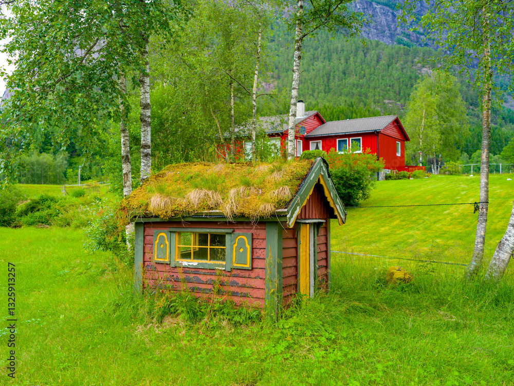 Der kleine Ort Eidslandet in Norwegen