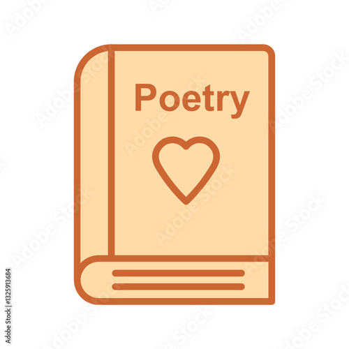 Romantic poetry book Vector Icon