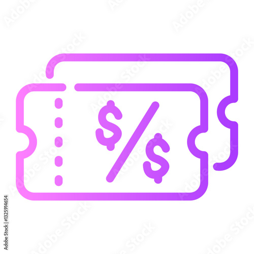 coupon Line Gradient Icon