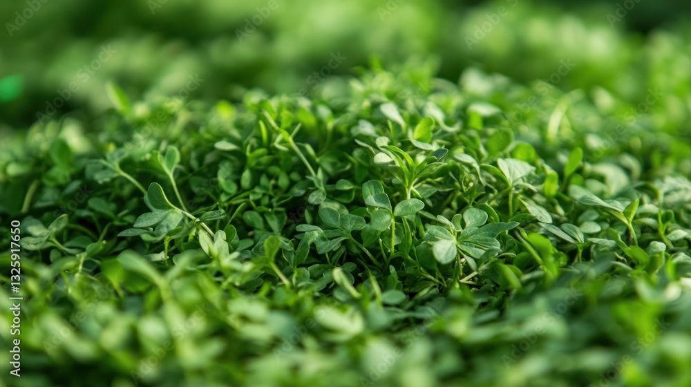 Close-up fresh green sprouts in a greenhouse Close-up fresh green sprouts in a greenhouse