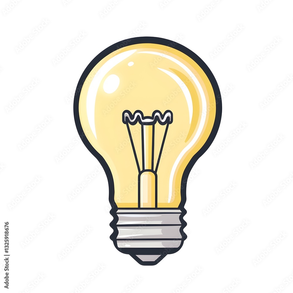 Flat Design Illustration of a Light Bulb