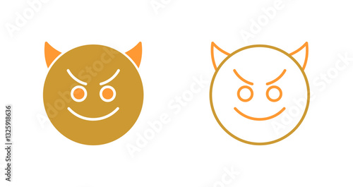 Smiling Face with Horns Icon Design