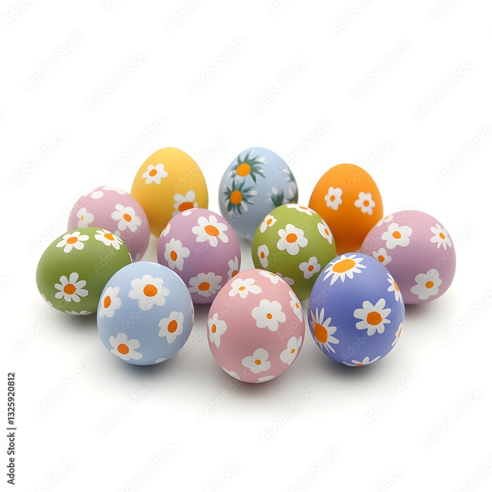 A collection of beautiful easter eggs in various colors isolated on a white background for spring festivities and joy A collection of beautiful easter eggs in various colors isolated on a white background for spring festivities and joy
