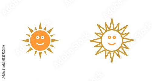 Sun with Face Icon Design