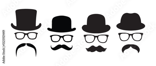 Male photo booth props set