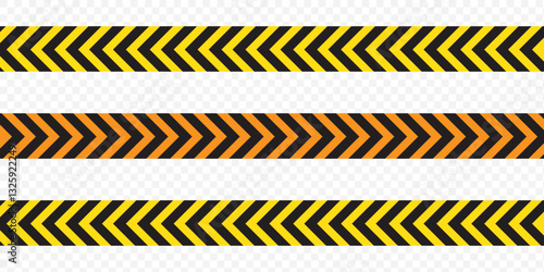 caution warning tape set: designed for industrial safety, roadwork, construction, and hazard zones. Vector illustration. EPS 10.