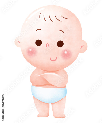 Baby Standing with Arms Crossed