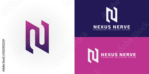 This is a uniquely powerful and modern logo for Technology and Software. The emblem is a bold, stylized NN that is sharply geometric, and its uniqueness lies in this assertive and contemporary style.