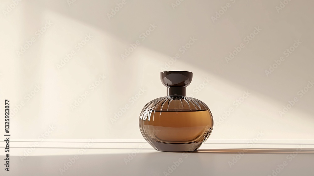 A sleek, modern perfume bottle isolated on white exudes elegance, perfect for beauty industry advertising. A sleek, modern perfume bottle isolated on white exudes elegance, perfect for beauty industry advertising.