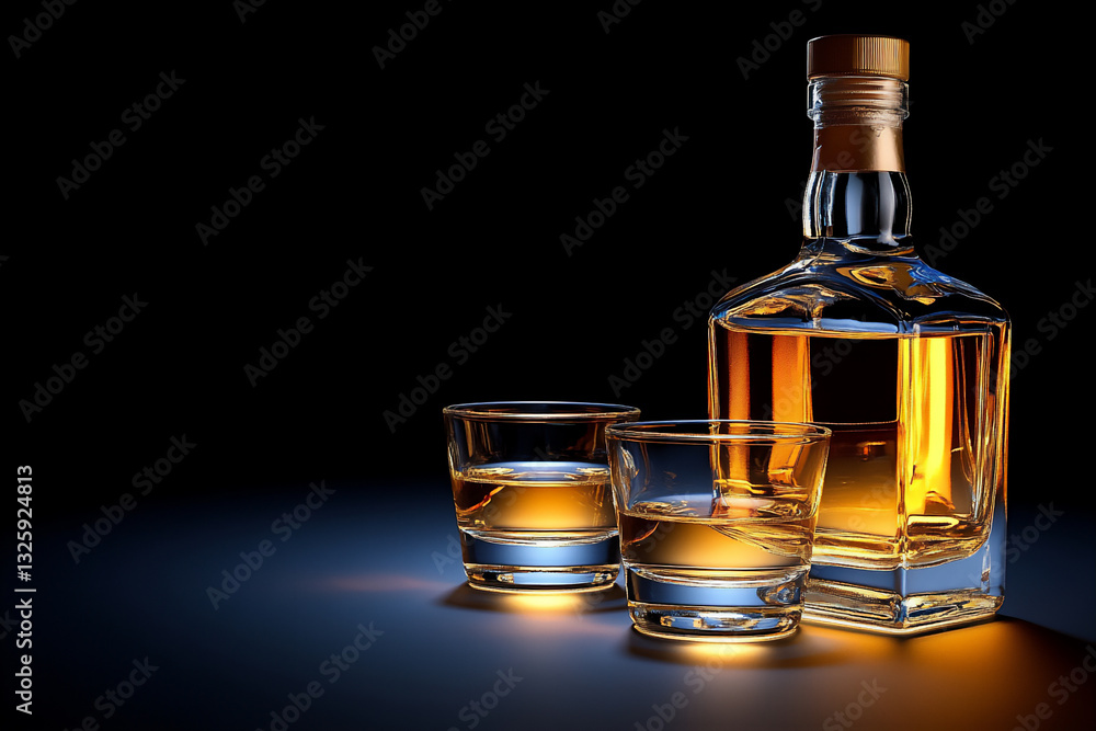 a bottle of vodka is lying on its side, a bottle of vodka is lying on its side,
