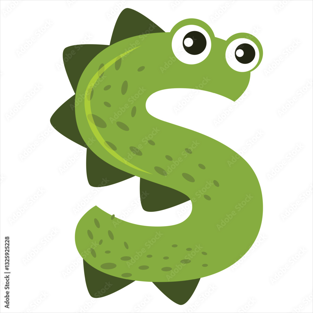 Fototapeta premium Crocodile Cartoon Alphabet